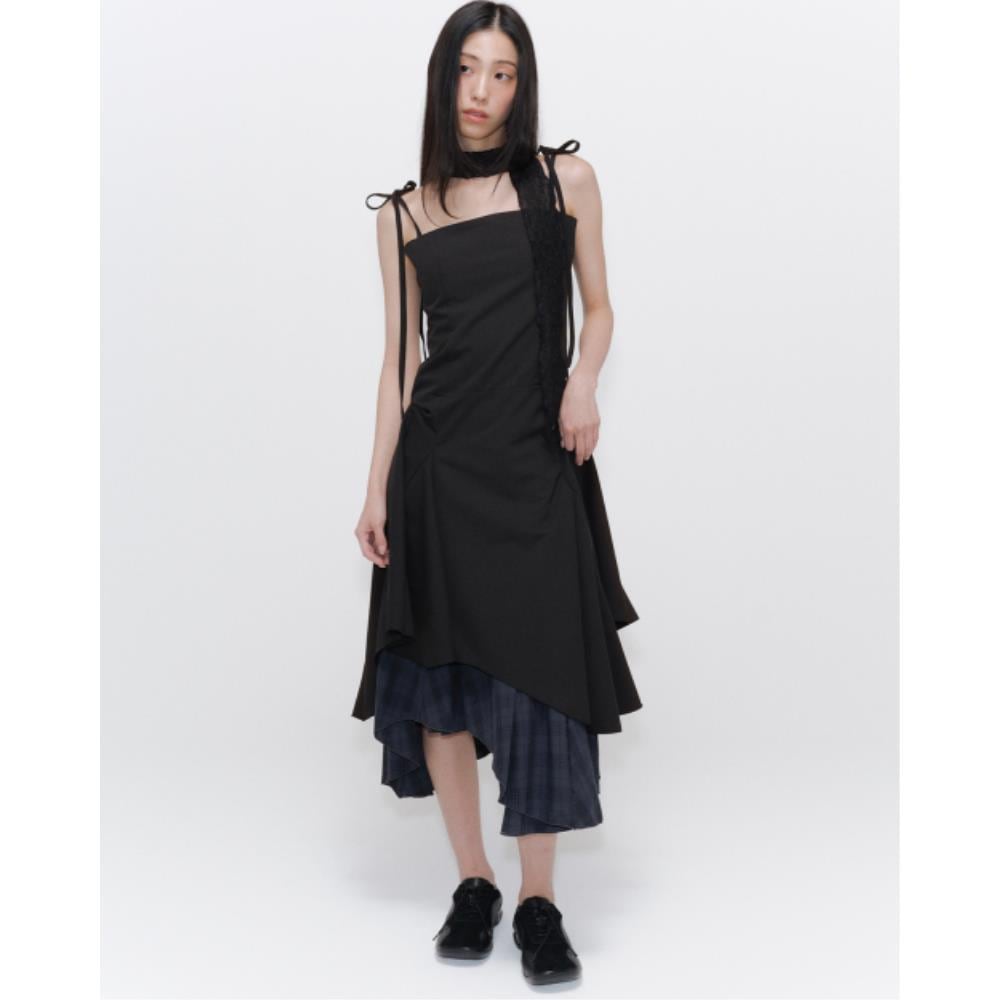 MISEKI SEOUL Unbalanced layered one piece BLACK MSK251OP