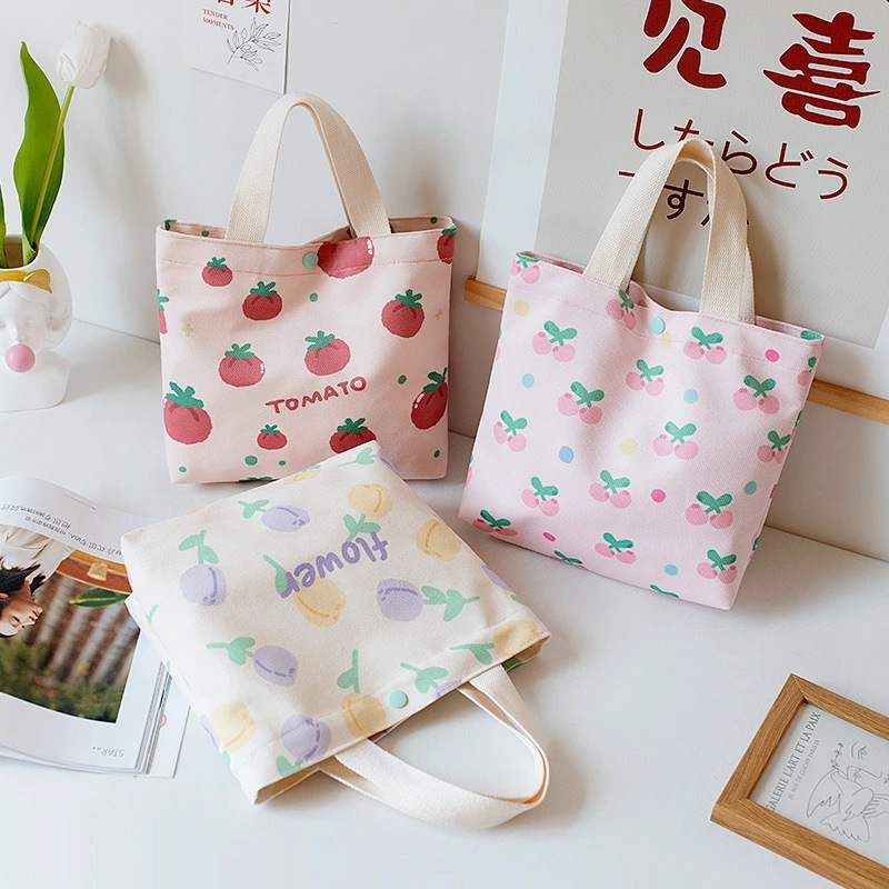 ズックバッグ お弁当バッグ フルーツ キャンバス レディース 韓国 ファッション 雑貨 かわいい おしゃれ 北欧 送料無料 [K] (T)
