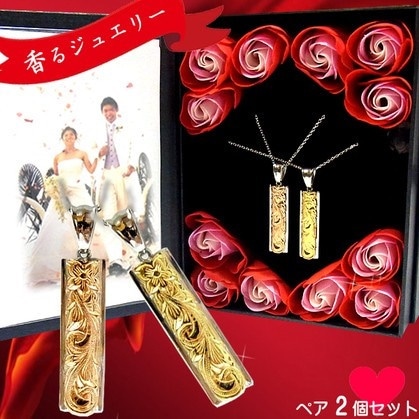 ペアネックレス ハワイアンジュエリー プレート ピンクゴールド シルバー ステンレス 誕生日 記念日