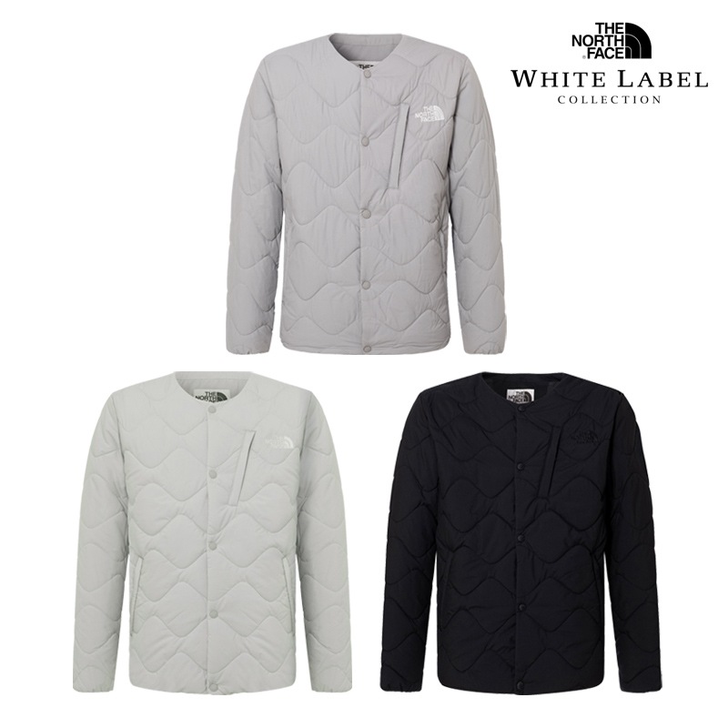 NJ3NQ53 ESSENTIAL LIGHT V JACKET 韓国限定ライン 軽量 保温 防風 ノーカラー 中わた メンズレディース 秋冬 通学 コーデ提案 デイパック パンツ きれいめ あったか