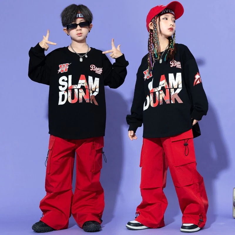 子供の街のダンスのファッションのブランドのパーカーの男の子のヒップホップのhiphopの出演服の女の子のジャズのダンスの服装のズボンのスーツ