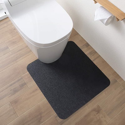 他サイト： Sanko 【日本製 消臭 洗える】 サンコー ずれない トイレマット 床汚れ防止 おくだけ吸着 ブラック 55×60cm PF-102の商品画像