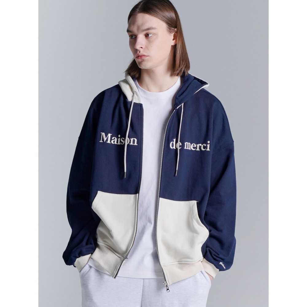 FABULOUS ARCHIVE UNISEX ツーウェイツートンドロップフィットフード集業ネイビー(FCD1ZP101M)