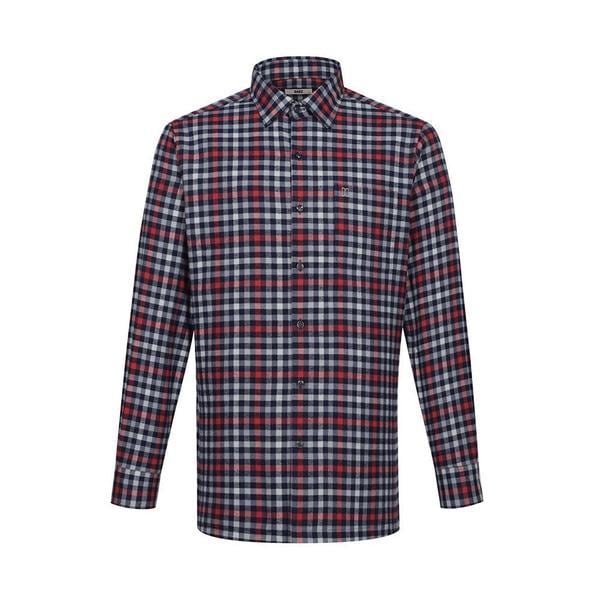 起毛イージーケアスモールチェックカジュアルシャツ レギュラーフィット__DKW2SHCL421N1