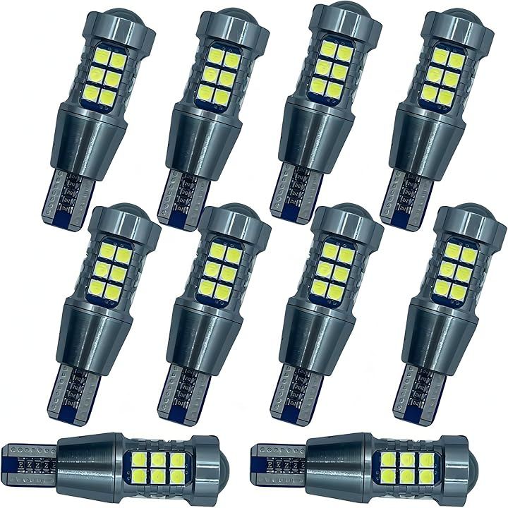 T15 LED ホワイト 爆光 ストロボ バックランプ 汎用 12V LEDバルブ T16 T10 (10個セット)