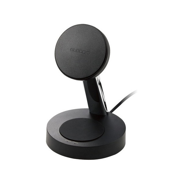 W-MS03BK ブラック [マグネット内蔵ワイヤレス充電器 7.5W+5W スタンドタイプ] メーカー直送