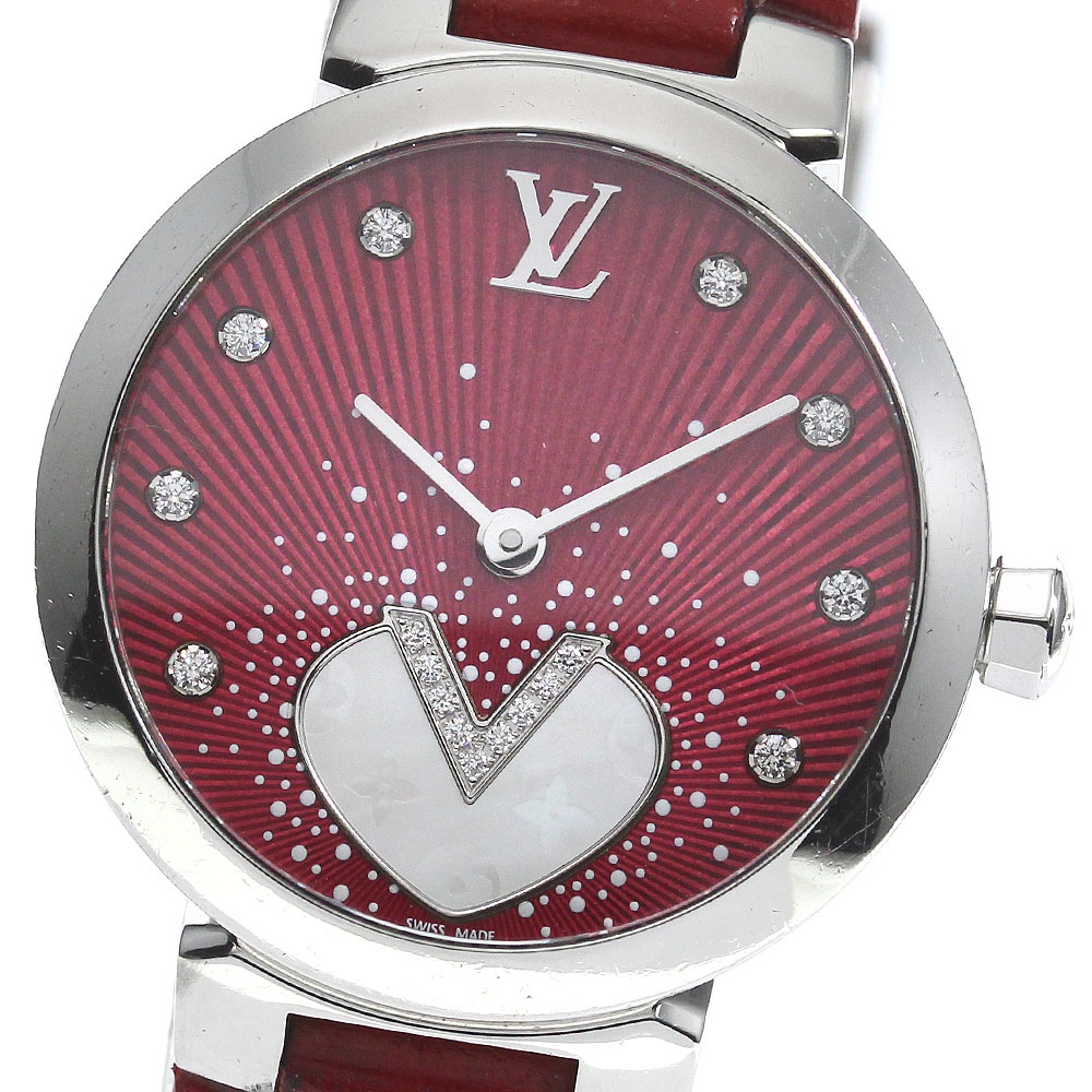 ルイ・ヴィトン LOUIS VUITTON Q1J05 タンブール ローズアンディアン 8P Vダイヤ クォーツ レディース _752952【中古】