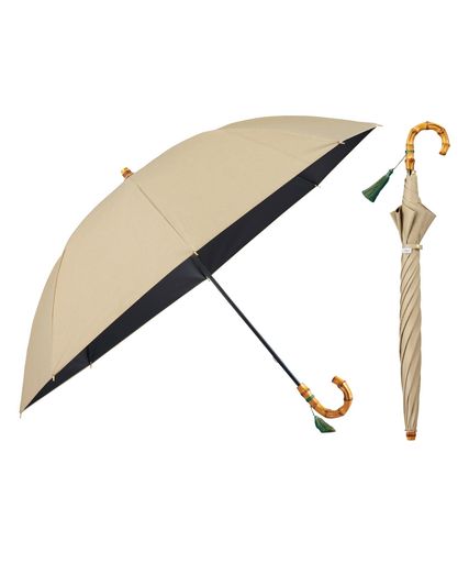 【2026】最強の日傘 UVO(ウーボ) 60cm 無地タッセル サンドベージュ(限定色) 遮熱/遮光率100%/UVカット率100%/UPF50+/晴雨兼用 長傘 親骨60cm 大きい レディース