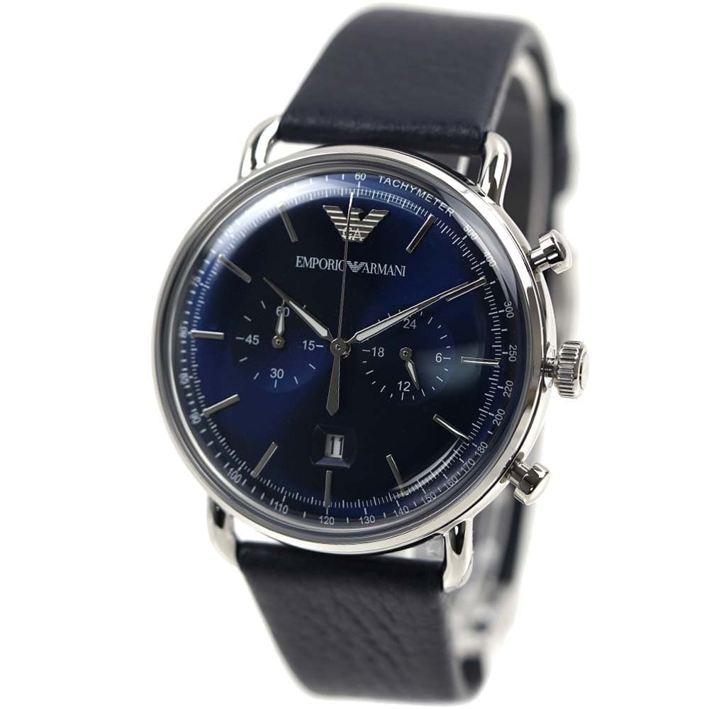 エンポリオアルマーニ 腕時計 メンズ 日付カレンダー ブラック×ネイビー EMPORIO ARMANI AR11105