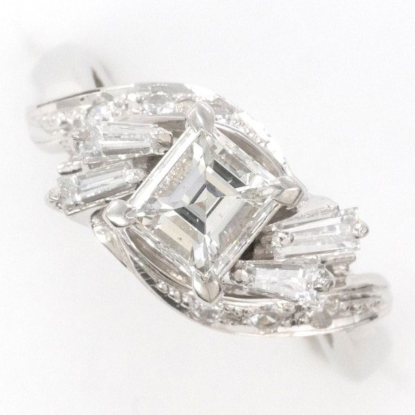 PT900 プラチナ リング 6号 ダイヤ 0.51 SI1 0.34 鑑定書 ジュエリー 中古