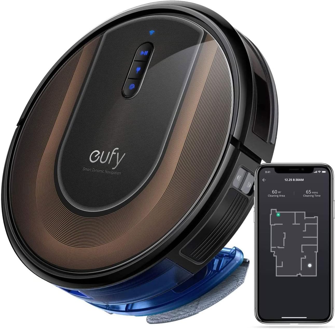 Anker Eufy RoboVac G30 Hybrid (掃除ロボット) [インテリジェント・ダイナミック・ナビゲーション2.0/2-in-1吸水・拭き取り/Wi-Fi/超薄型/強力吸引/自動充電