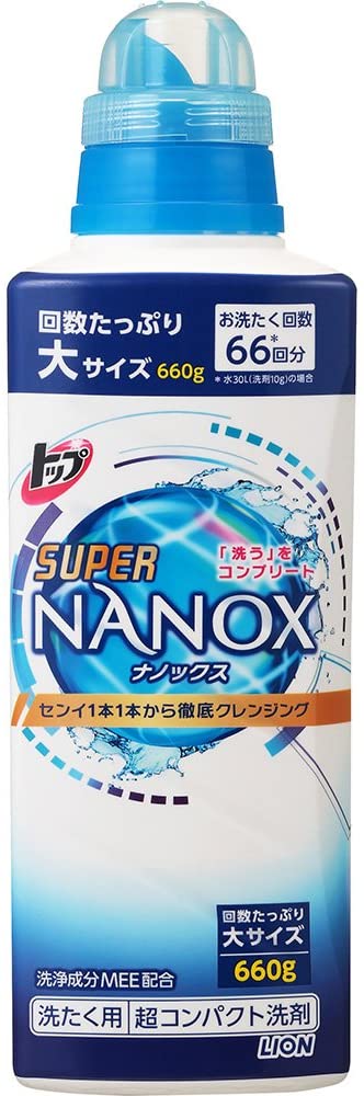 高価値 【大容量】トップ スーパーナノックス 蛍光剤無配合 洗濯洗剤 液体 本体大ボトル 660g 洗濯洗剤