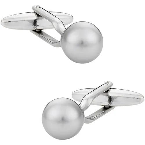 カフスボタン カフス シルバー スワロフスキー パール カフリンクス メンズアクセサリー