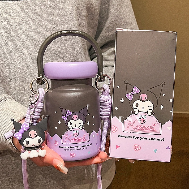 クルミ取手保温カップ女子精緻キャラクターステンレス製水杯斜め掛け携帯学生アウトドア