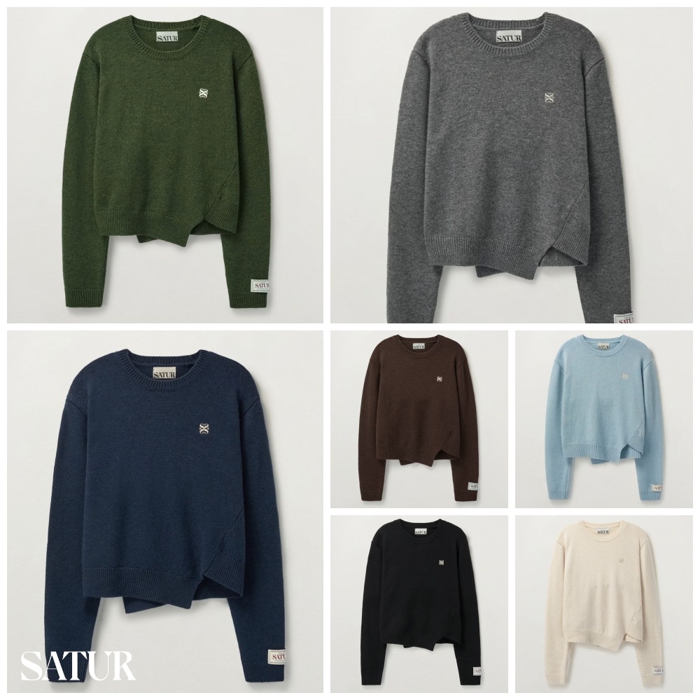 [正規品] Dublin Unbalance 無地 長袖 ドロップショルダー ニット