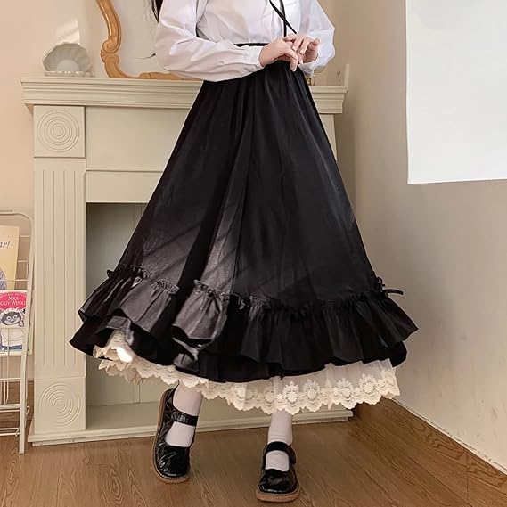 【1つ買うと10個もらえる】メガ割スカート プリーツスカート レース柄 スクールスカート ハイウエスト ロリータ フリル 量産型 クラシカル プリンセス ウェストゴム 学院風 Ａライン ふわふわ