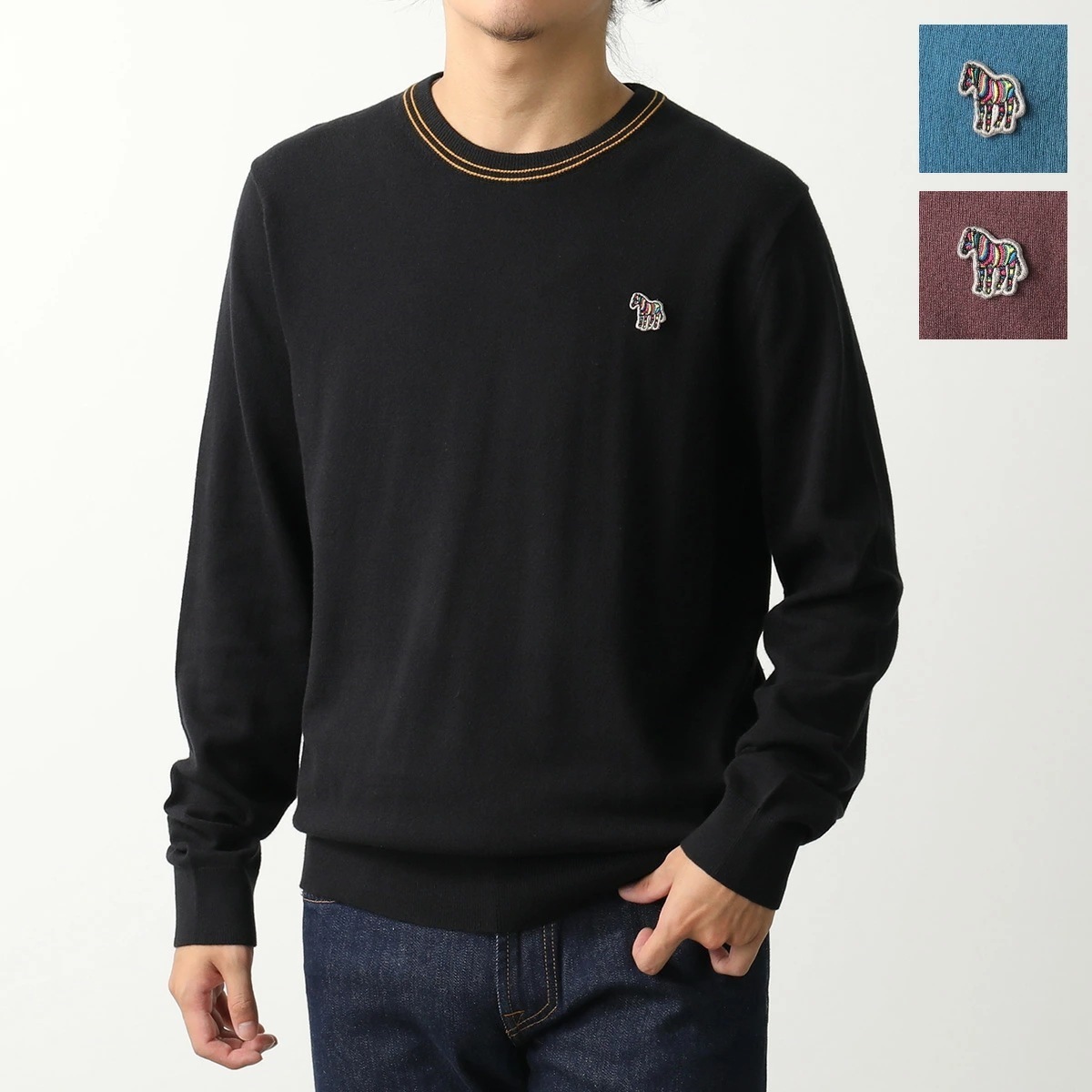 Paul Smith ポールスミス ニット SWEATER CREW NECK ZEB BAD M2R-228YZ-L21931 メンズ セーター ゼブラ クルーネック 長袖 カラー3色