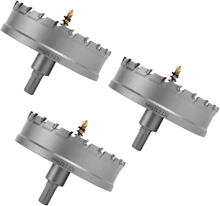互換品現役電気工事士・大工推薦＆監修超硬 ステンレス ホールソー 穴あけ 電動ドリル ホルソー ホールカッター (115mm)