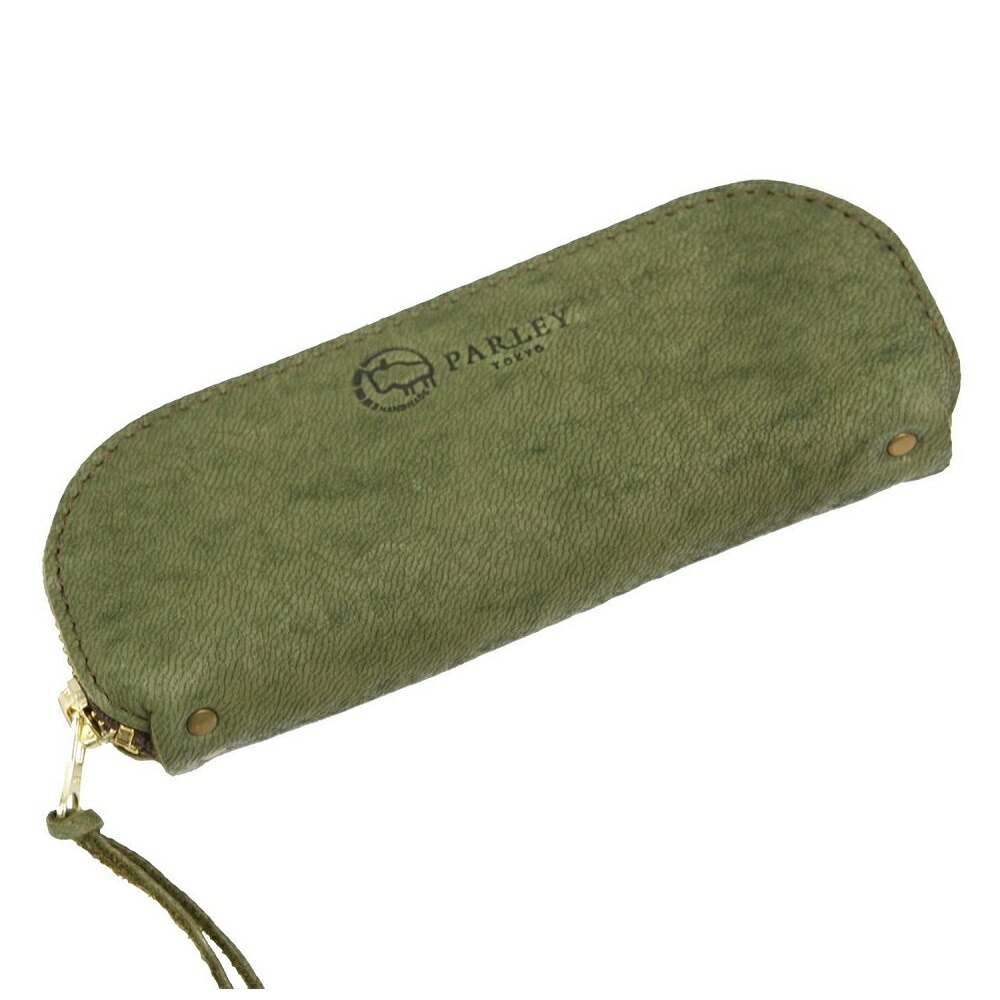 PARLEY（パーリィー） エルク 天然鹿革 メガネ&ペンケース カーキ KA FE-05