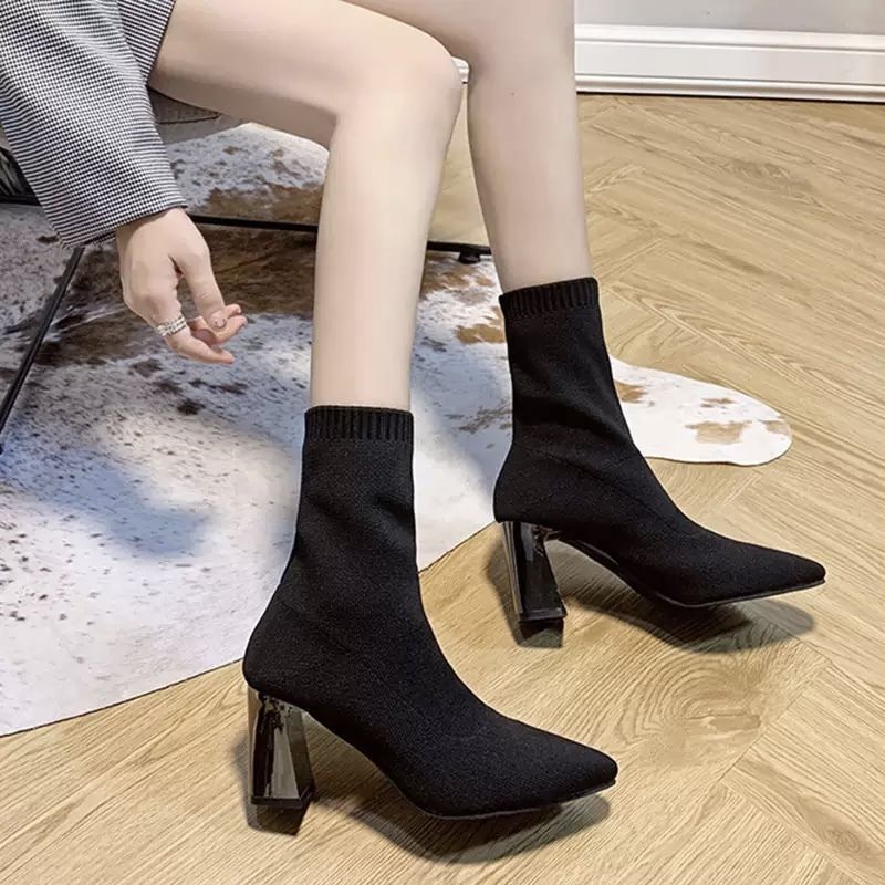 ストレッチブーツ レディース ソックスブーツ ハイヒール アンクルブーツ ブーツ ヒール かわいい きれいめ ガーリー エレガント 大人 大人女子 無地 10代 20代 大人 学生 韓国系 お出かけ