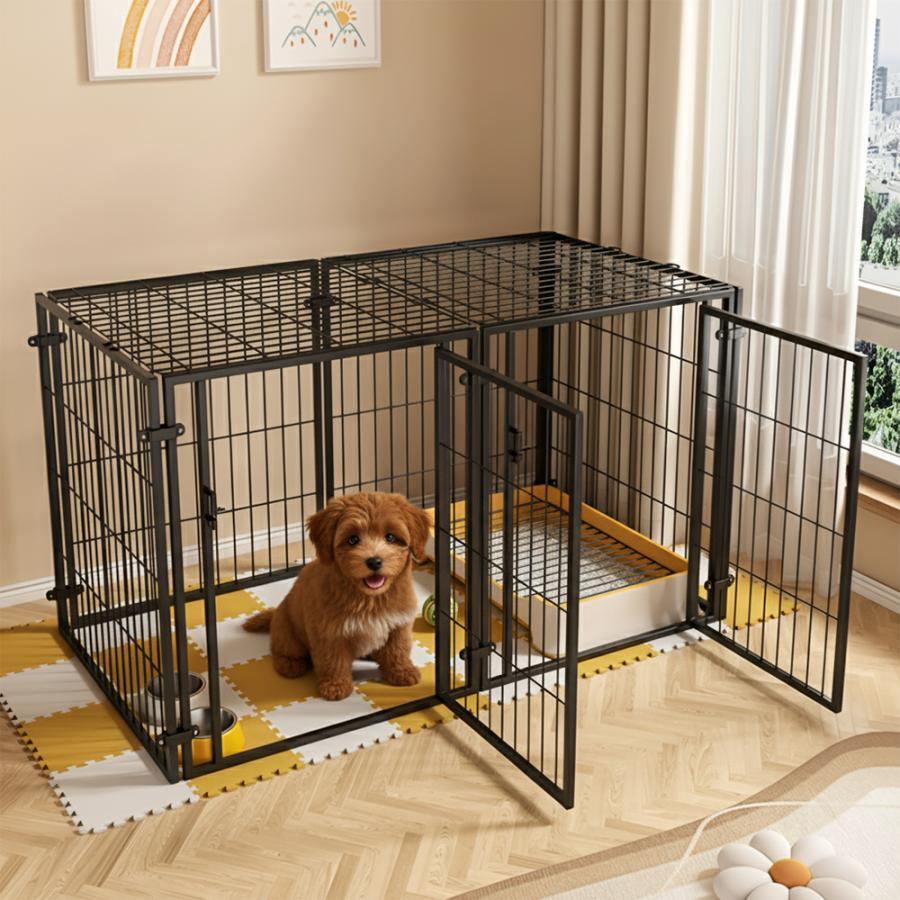 ペットサークル 犬用 犬 ケージ 60cm ペットフェンス ドア付き 室内 置くだけ 犬 大型 扉 ペットゲート サークル ペットケージ 屋根 小型犬 中型犬 大型犬