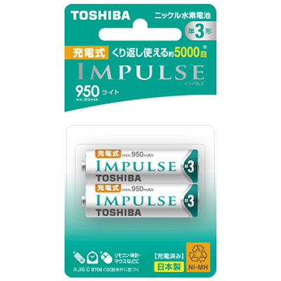 他サイト： 東芝 TNH-3LE-2P ニッケル水素電池 単3形（2本入） TNH3LE2Pの商品画像