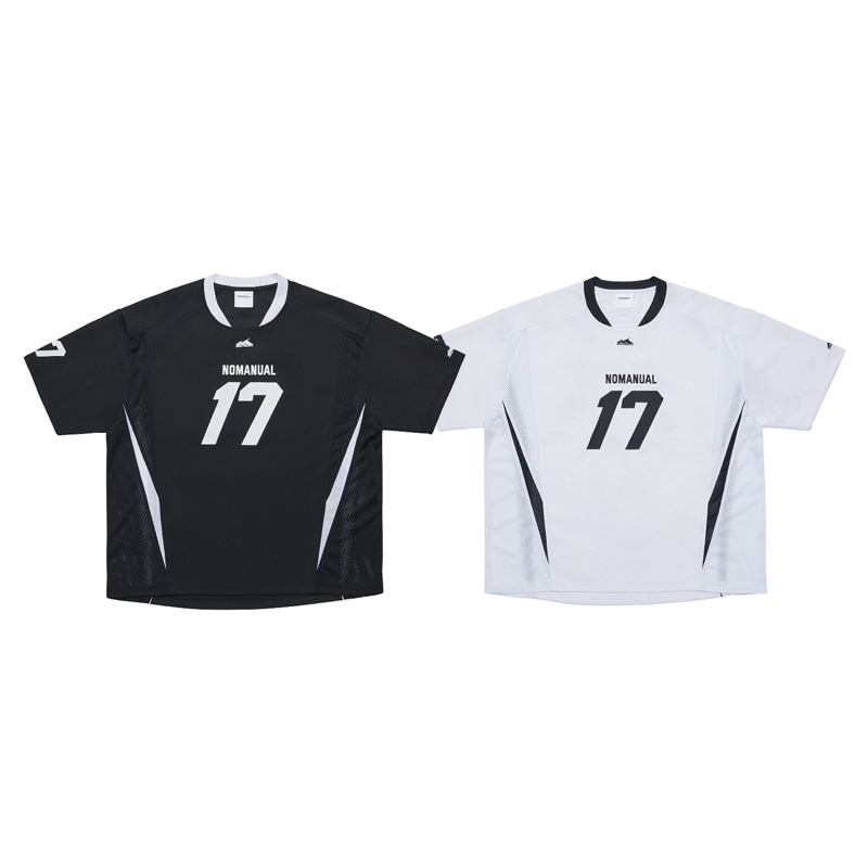[Redvelvet スルギ 着用] 17 MESH BLOCK FOOTBALL JERSEY 韓国 アイドル 半袖 Tシャツ レディース メンズ 春 夏 大きいサイズ ゆったり