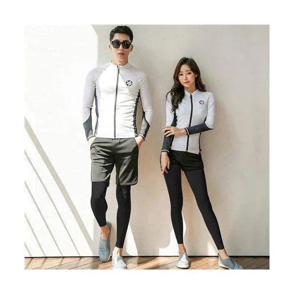 長袖 ラッシュ ガード ペア 水着 ママ セット 水着 おしゃれ カップル ラッシュガード レディース 水着 メンズ 上下セット