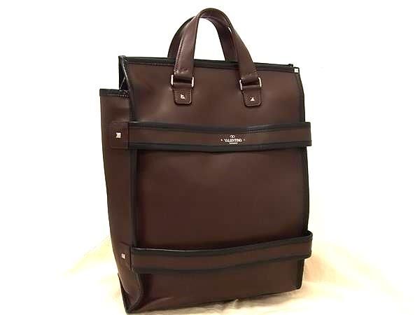 ヴァレンティノガラヴァーニ バッグ ロックスタッズ トートバッグ レザー - ポーチ付き ブラウン系 ショッピングバッグ 鞄 ブランド ビジネス 上品 通勤通学 高級 バック【本物保証】 32,240円