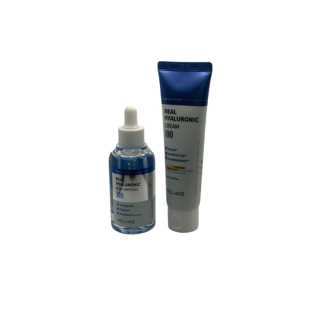 (#そっかんせい #冬の保湿 #しっとりした肌)リアルヒアルロニックブルーアンプル 100ml + リアルヒアルロン酸ブルークリーム 80ml