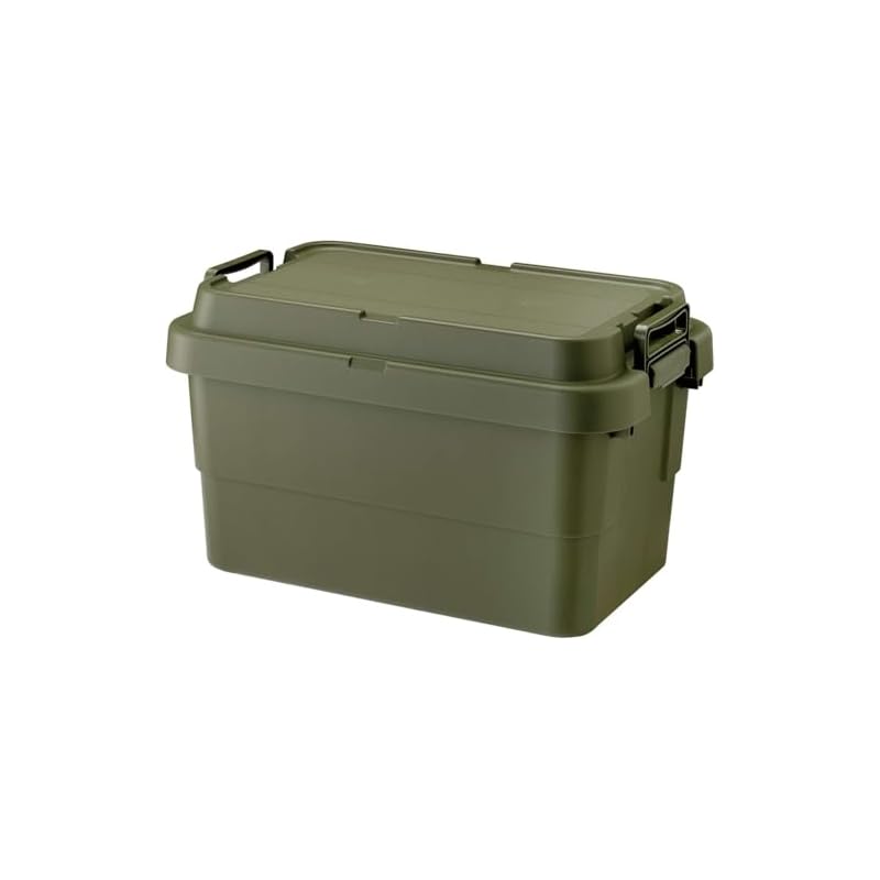 リス(RISU) 収納ボックス トランクカーゴ 50L グリーン 日本製 TC-50S コンテナ ボックス スタッキング 屋外収納 キャンプ 防水