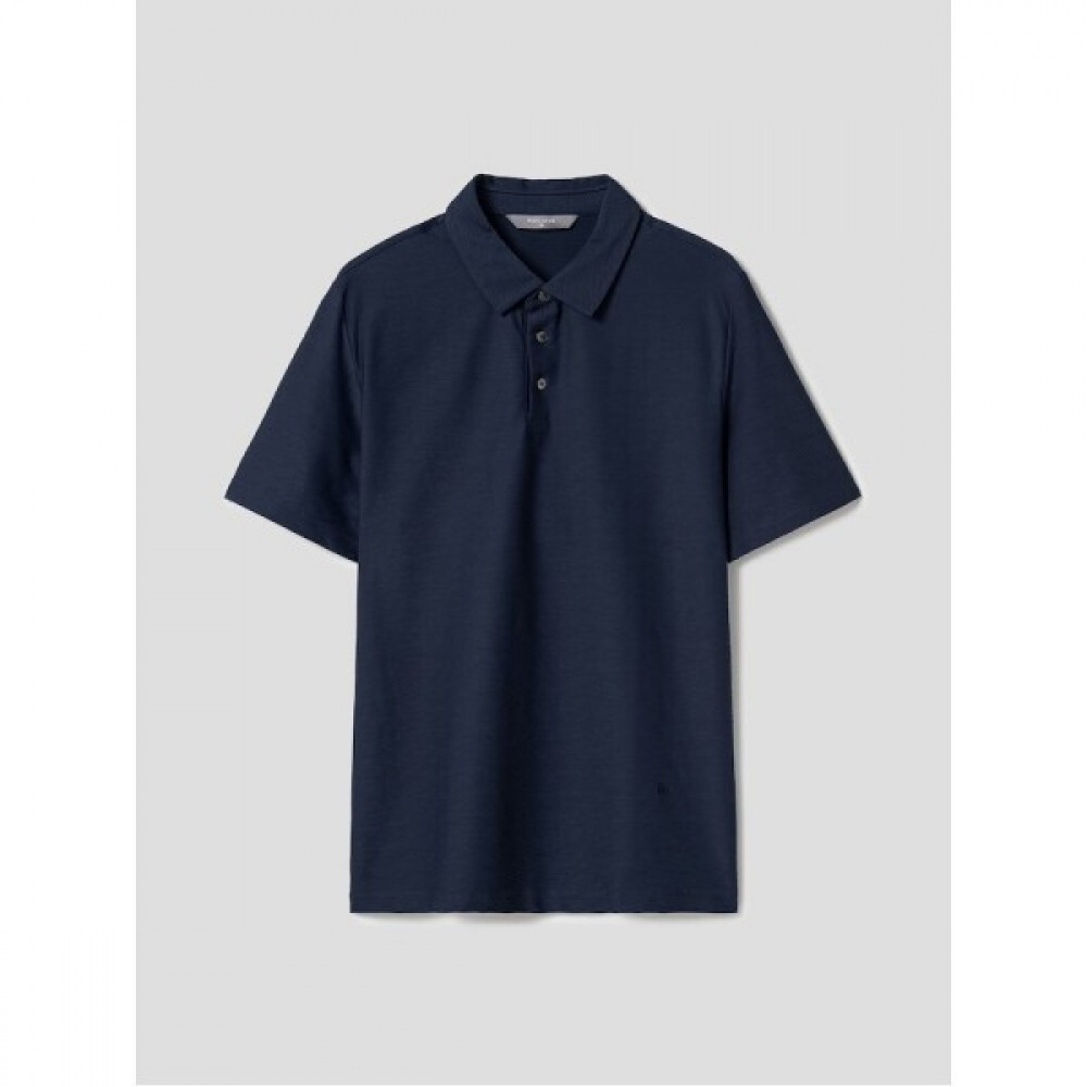 （ロガディス）クールナイロンストレッチ半袖襟付きネックTシャツ-ネイビー（RY4442P74R）