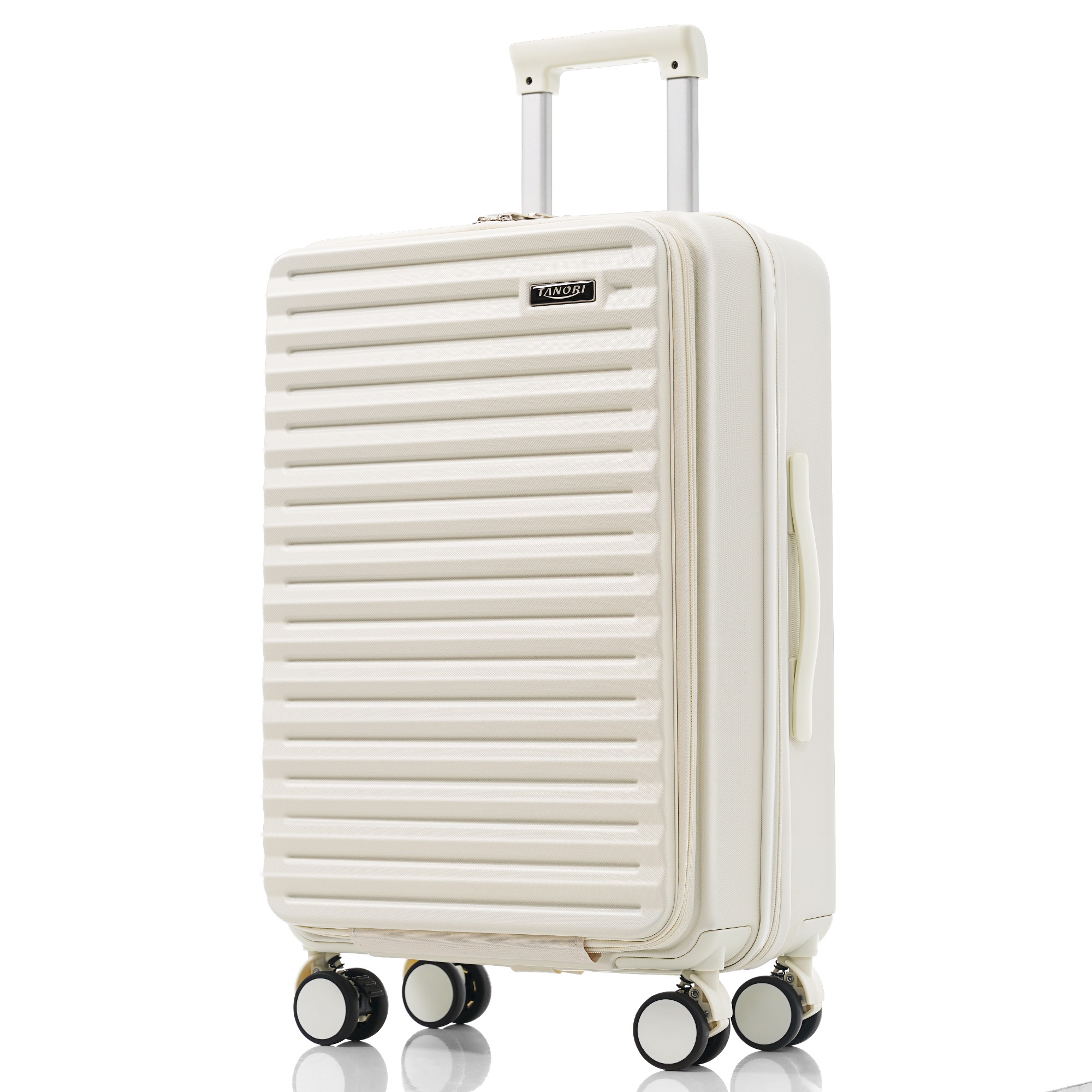 【223】スーツケース MSサイズ フロントオープン 機内持ち込み キャリーバッグ USBポート付き ドリンクホルダー付き かわいい ストッパー付き ダブルキャスター 軽量 静か 女性 頑丈 海外 4