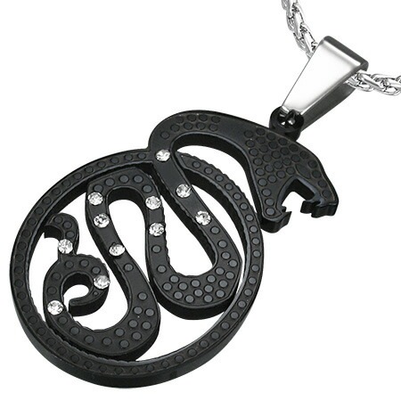 ブラックスネイクペンダントトップ 黒蛇 へび スネーク CZ サージカルステンレス316L ネックレス パーツ 黒色 首飾り アクセサリー 男性 女性 プレゼント キラキラ stt00-00-0338