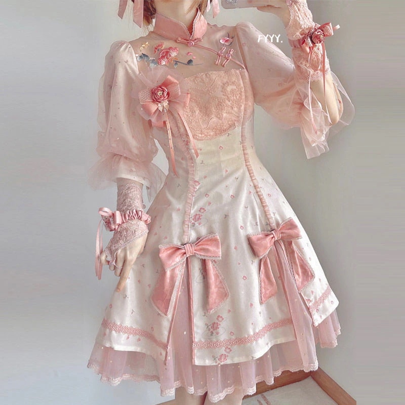 【春の日】重工業レース千匹の鯉新風漢要素ドレス女性改良漢服チャイナドレス