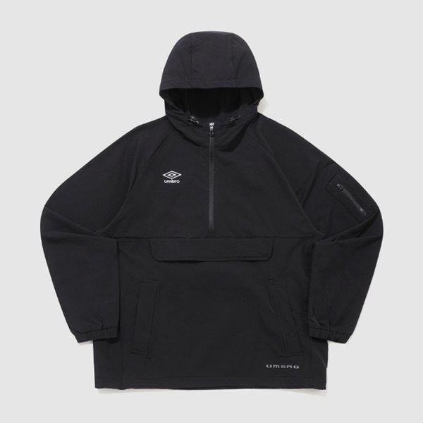 ポーラストレッチ起毛ポケットフード付きアノラック UQ421SWTO1-BLK0