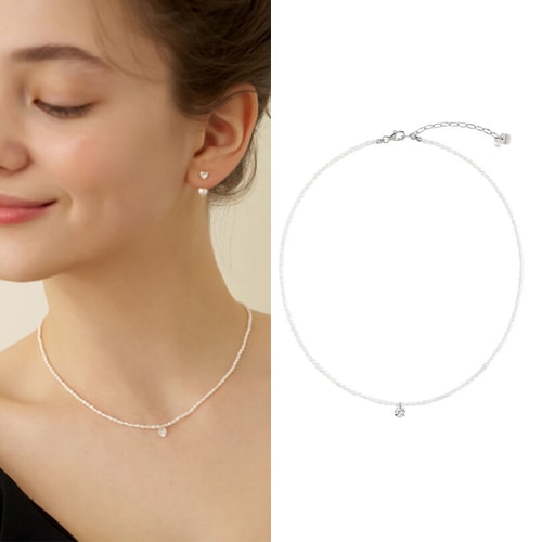 [韓国人気商品 人気ファッション] ワンポイントプチ真珠ネックレス_NZ1156 セレブが愛するカスタムジュエリー SNSで人気 デイリーアクセサリー カスタムジュエリー 韓国ジュエリー