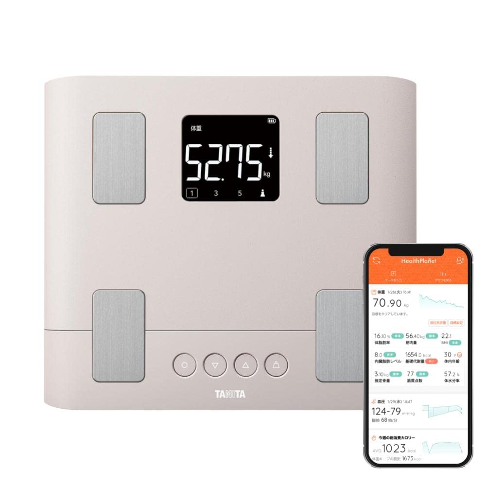 即日発送 タニタ 体重計 体組成計 スマホ連動 50g単位 バックライト BC-332L PK ピンク 子供の成長を見守る