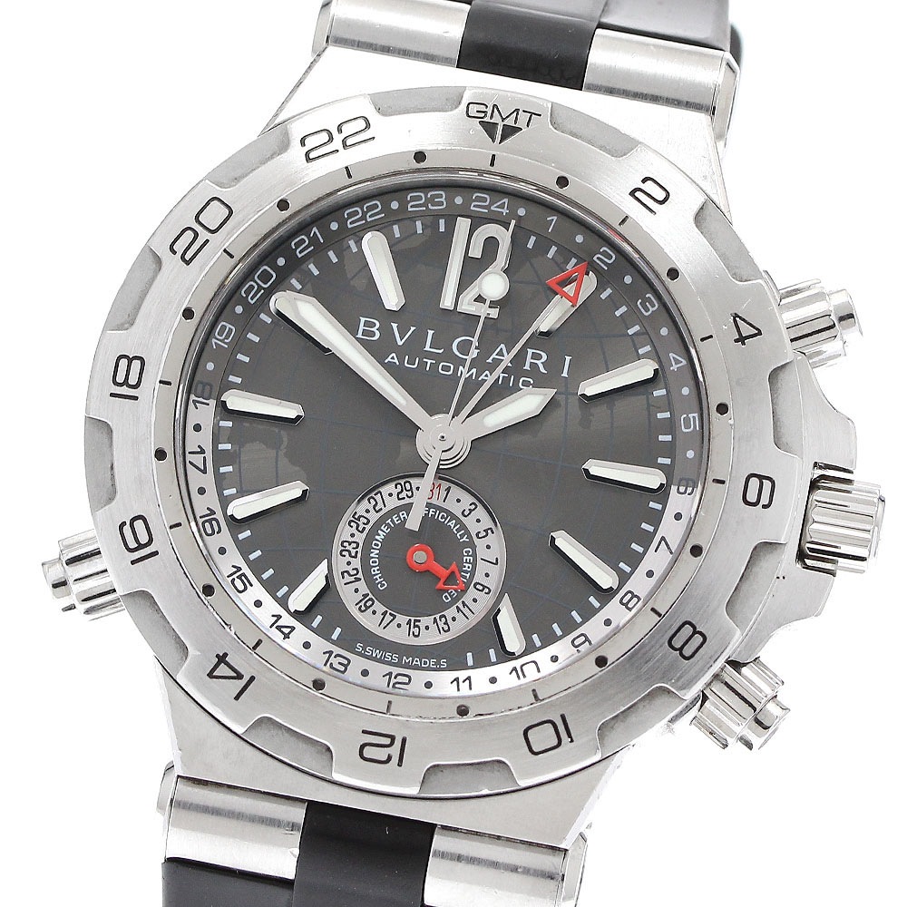 ブルガリ BVLGARI DP42SGMT ディアゴノプロフェッショナル GMT デイト 自動巻き メンズ _910691【中古】
