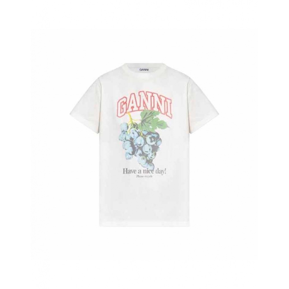 ガニグレーププリント半袖Tシャツアイボリーレディース T4230 135