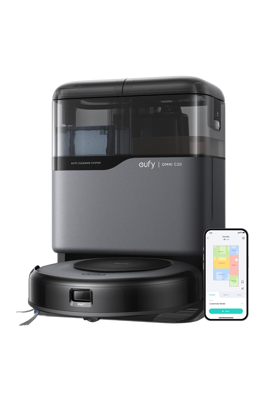 Anker Eufy (ユーフィ) Robot Vacuum Omni C20 (ロボット掃除機) 【加圧式デュアル回転モップ搭載/自動ゴミ収集ステーション/モップの自動洗浄・乾燥機能付き/毛絡み除去