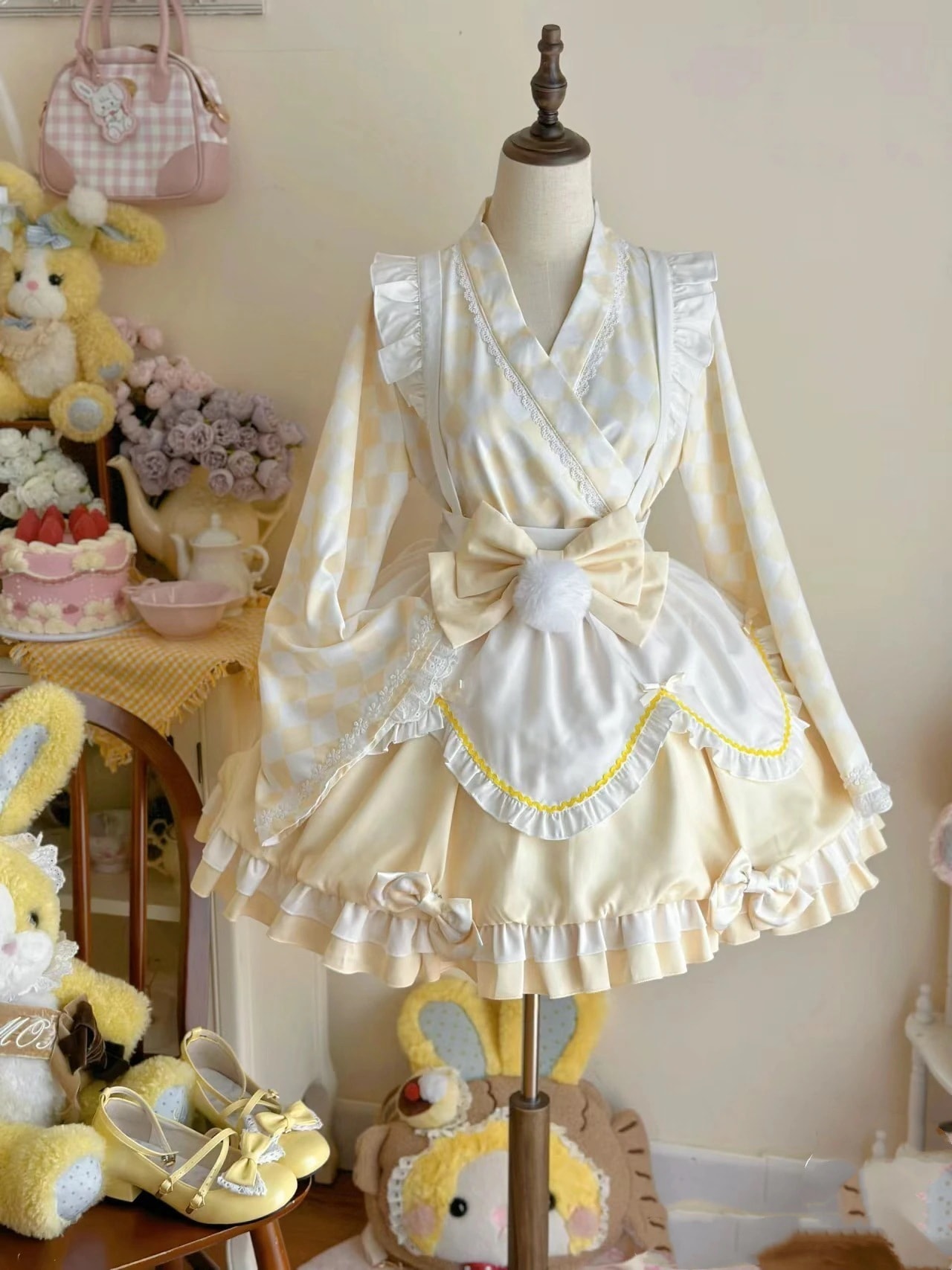 Lolita正規品春夏リメイクメイドワンピースロリータ可愛い和プリンセススカート小柄お洋服