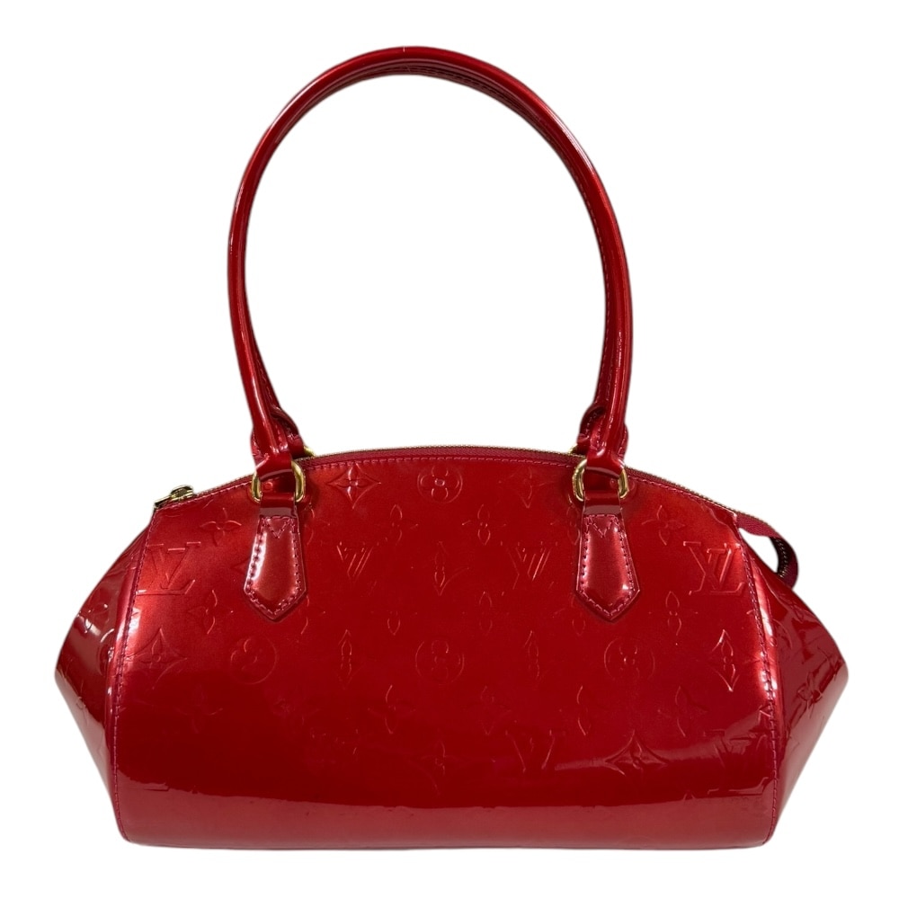 ルイヴィトン シャーウッドPM モノグラムヴェルニ ハンドバッグ モノグラムヴェルニ M91494 レッド LOUIS VUITTON 中古