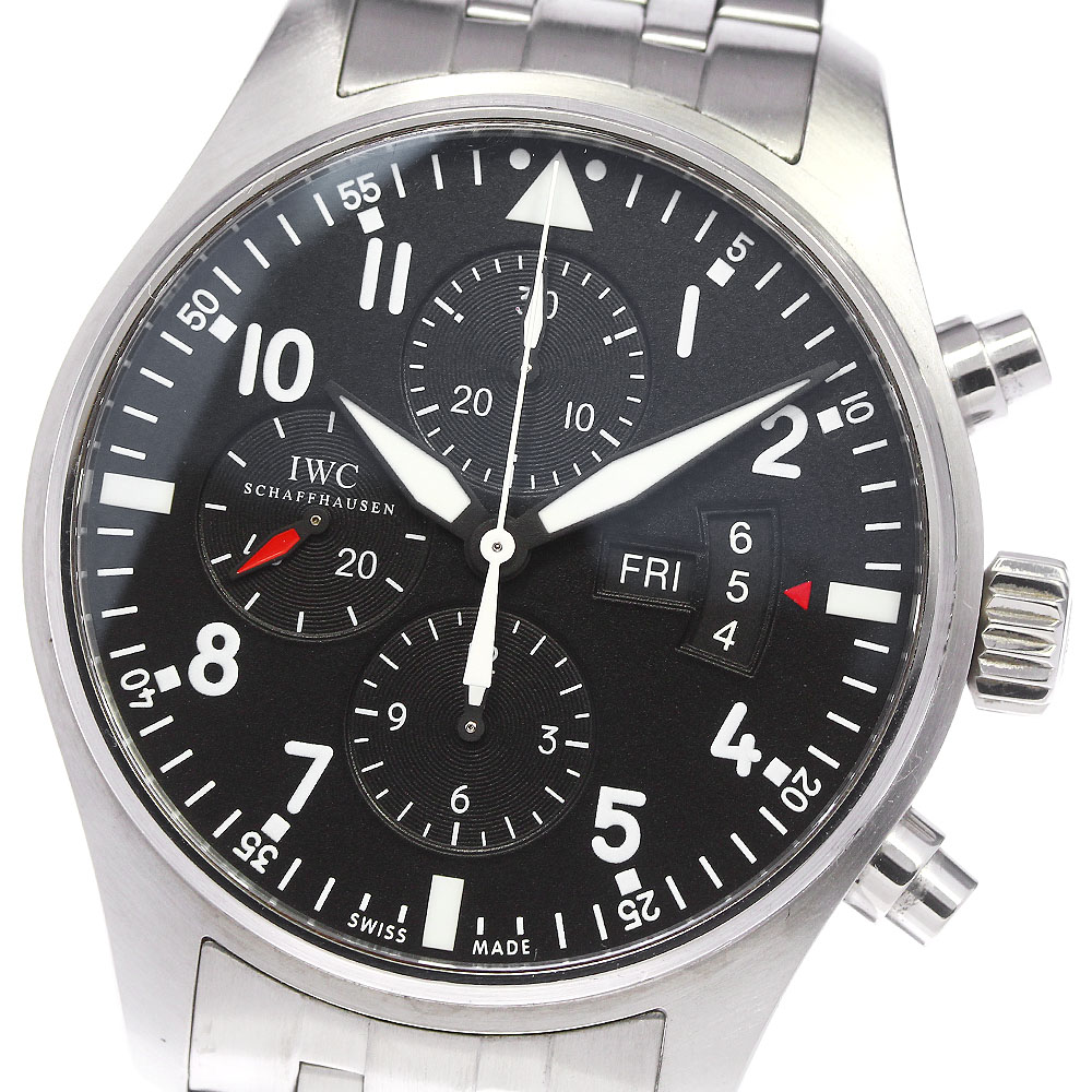 IWC SCHAFFHAUSEN IW377704 パイロットウォッチ クロノグラフ 自動巻き メンズ 良品 _805342【中古】 249,100円