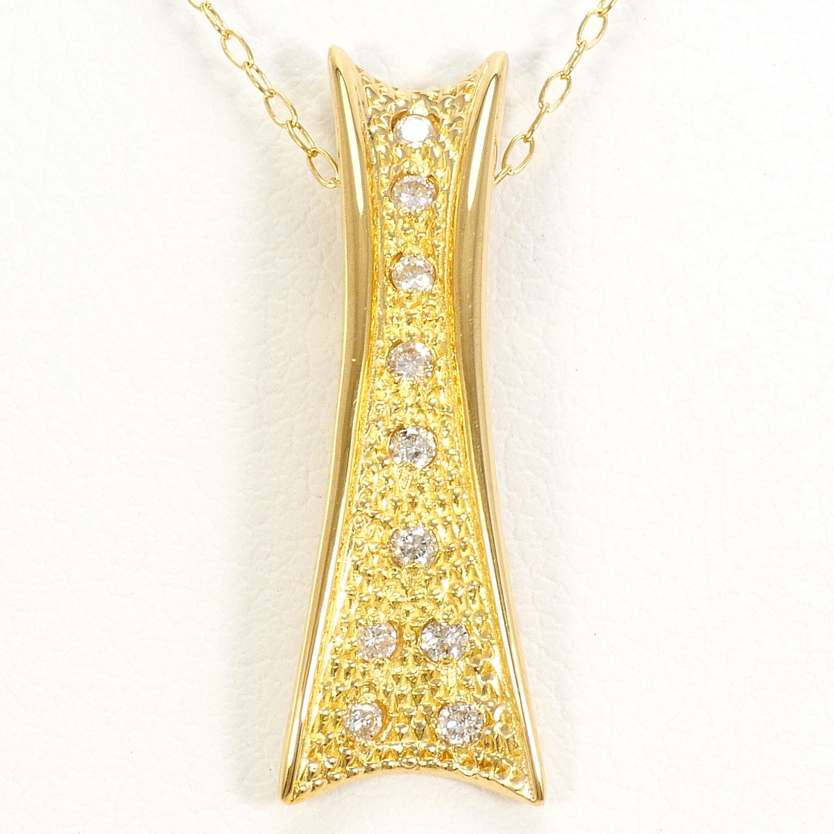 K18 18金 YG イエローゴールド ネックレス ダイヤモンド 0.10ct 総重量約2.6g 約40cm 中古