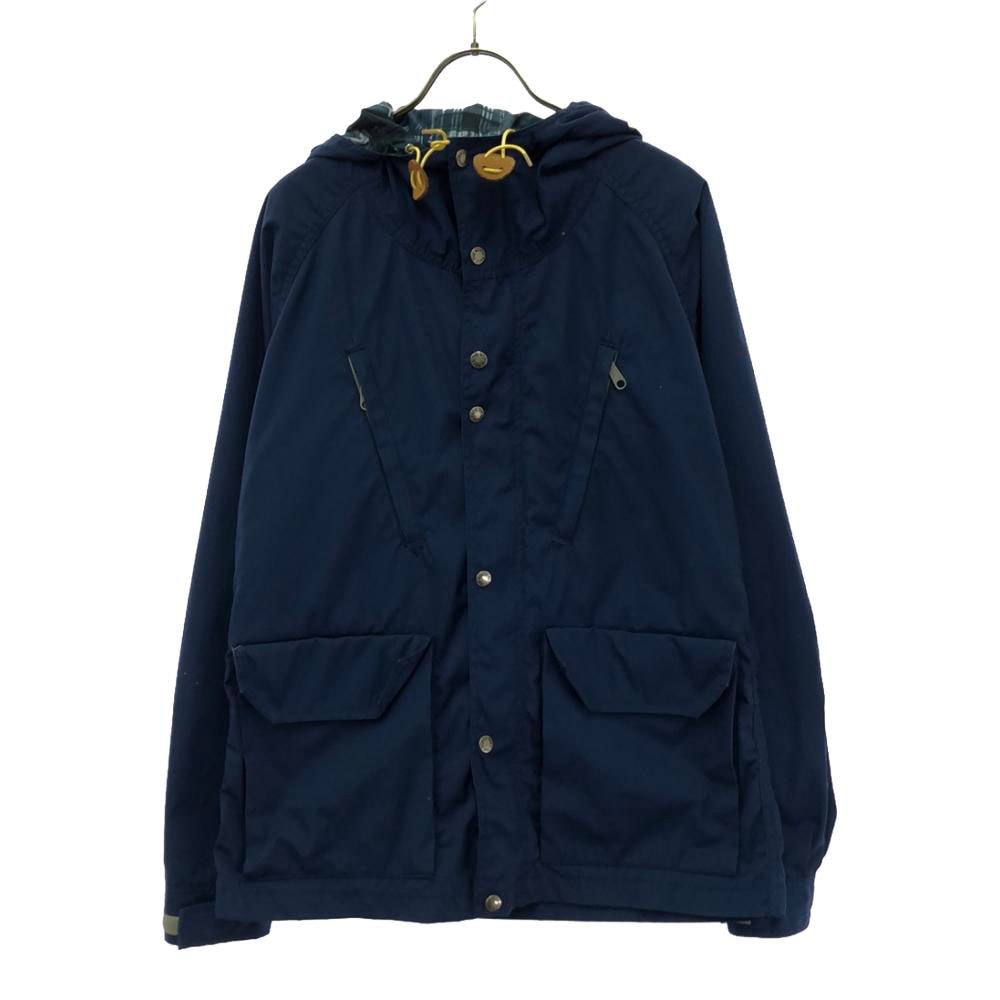 NP2107 フード付き アウトドアジャケット L ブルー 裏地チェック柄 アウトドア NP2107N メンズ