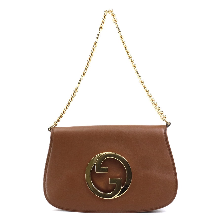 グッチ GUCCI ショルダーバッグ ブロンディ レザー ブラウン レディース 699268 90023i