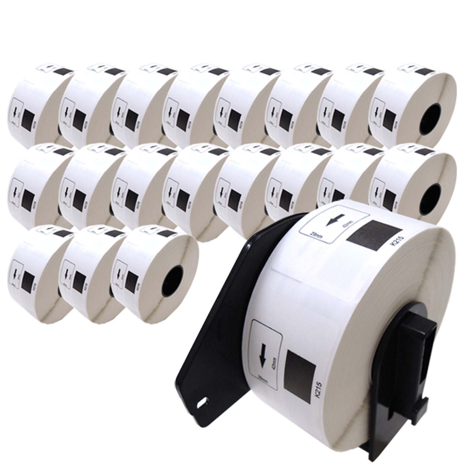 ブラザー用 ピータッチ DKプレカットラベル (感熱紙) DK-1215 互換品 食品表示用ラベル(蛍光増白剤不使用)/検体ラベル 白 20個+ホルダー1個セット