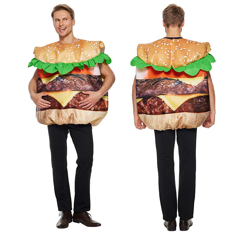 Men s ハンバーガーに変身 ハロウィン 衣装 男性用 メンズ用 ゾンビ ハロウィーン 王様ハロウィン衣装 コスプレ 魔法使い コスチューム　(二次会結婚式仮装パーティー宴会ハロウ