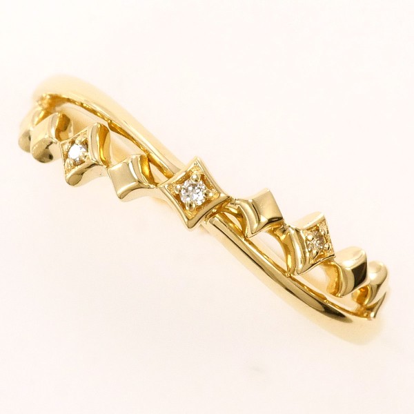 K10 10金 YG リング 5号 ダイヤ 0.01 中古